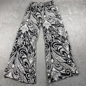 NWT Karen Kane Women's Super Bloom Wide Leg Pants Black + White Size XS